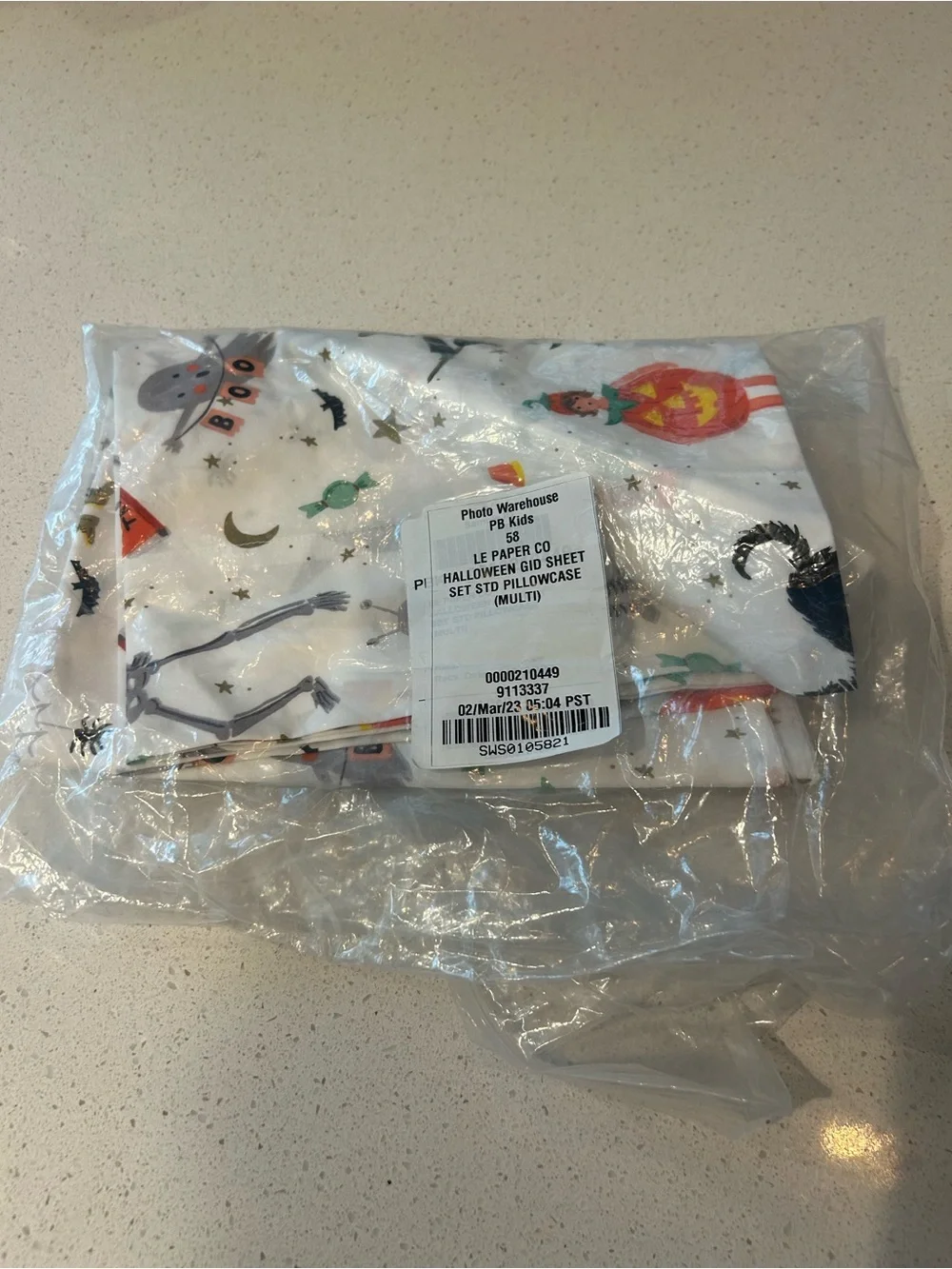 Pottery Barn Rifle Paper Co. Halloween Glow-in-the-Dark Pilowcase NWOT